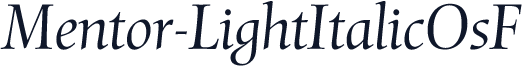 Mentor-LightItalicOsF