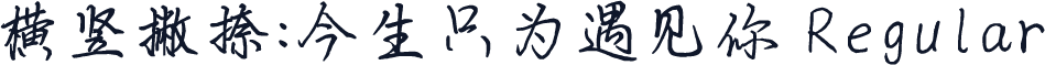横竖撇捺：今生只为遇见你 Regular