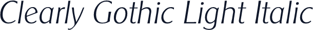 Clearly Gothic Light Italic