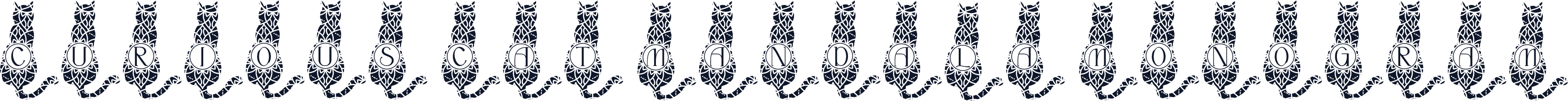 Curious Cat Mandala Monogram