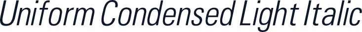 Uniform Condensed Light Italic