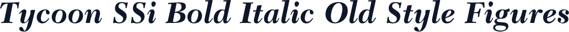 Tycoon SSi Bold Italic Old Style Figures