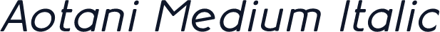 Aotani Medium Italic