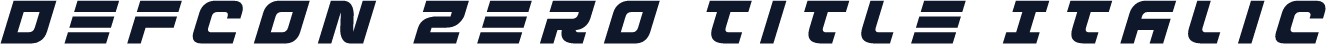 Defcon Zero Title Italic