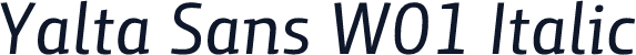 Yalta Sans W01 Italic