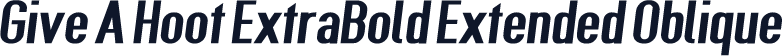 Give A Hoot ExtraBold Extended Oblique