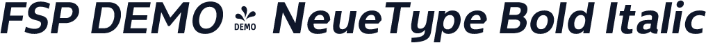 FSP DEMO - NeueType Bold Italic