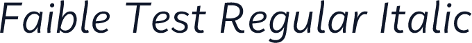 Faible Test Regular Italic