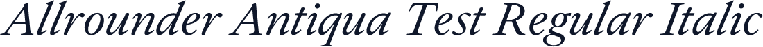 Allrounder Antiqua Test Regular Italic