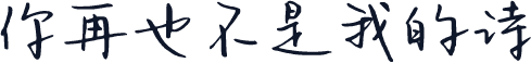 你再也不是我的诗