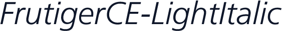 FrutigerCE-LightItalic