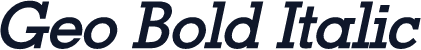 Geo Bold Italic
