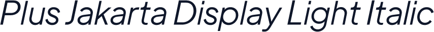 Plus Jakarta Display Light Italic