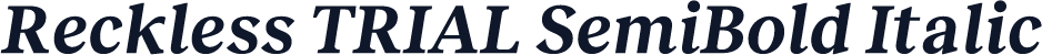 Reckless TRIAL SemiBold Italic