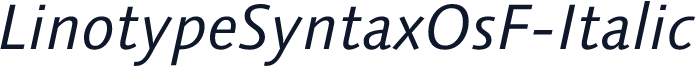 LinotypeSyntaxOsF-Italic
