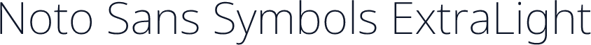 Noto Sans Symbols ExtraLight