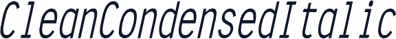 CleanCondensedItalic