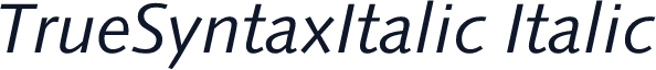 TrueSyntaxItalic Italic