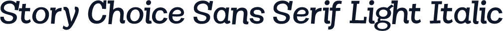Story Choice Sans Serif Light Italic