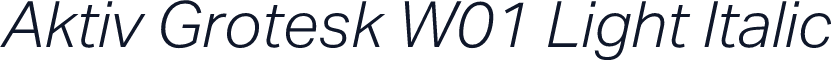 Aktiv Grotesk W01 Light Italic