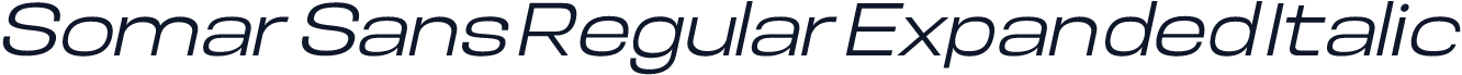 Somar Sans Regular Expanded Italic
