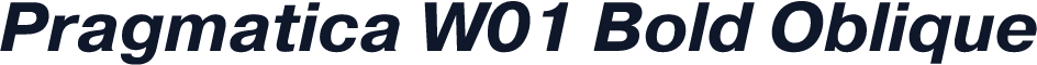 Pragmatica W01 Bold Oblique