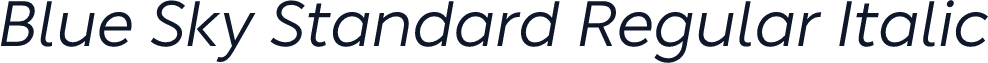 Blue Sky Standard Regular Italic