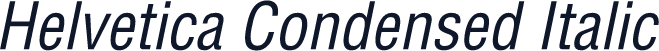 Helvetica Condensed Italic
