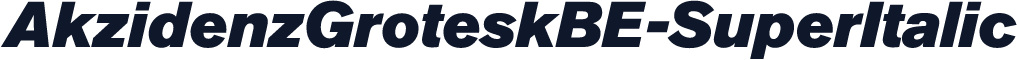 AkzidenzGroteskBE-SuperItalic