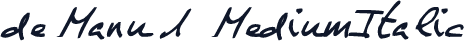 de Manu 1  MediumItalic