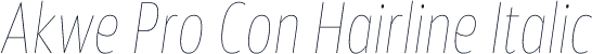 Akwe Pro Con Hairline Italic