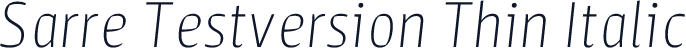 Sarre Testversion Thin Italic