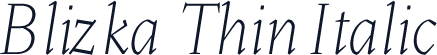 Blizka Thin Italic