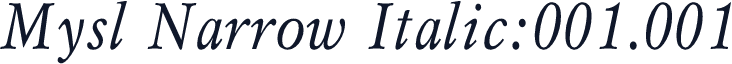 Mysl Narrow Italic:001.001