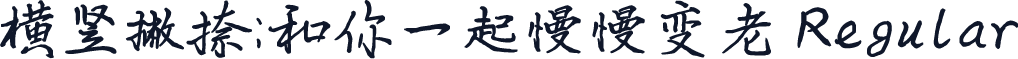 横竖撇捺：和你一起慢慢变老 Regular