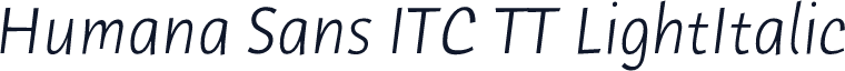 Humana Sans ITC TT LightItalic