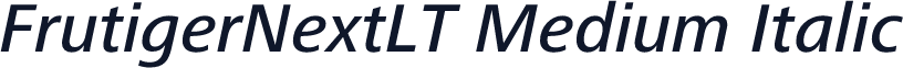 FrutigerNextLT Medium Italic