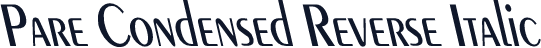 Pare Condensed Reverse Italic