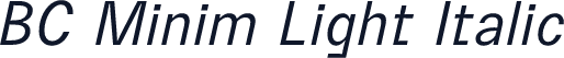 BC Minim Light Italic