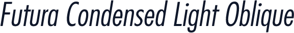 Futura Condensed Light Oblique