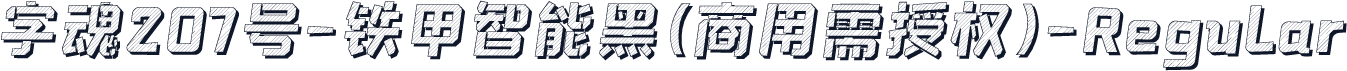 字魂207号-铁甲智能黑(商用需授权)-Regular