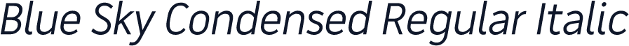 Blue Sky Condensed Regular Italic