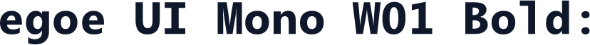 egoe UI Mono W01 Bold: