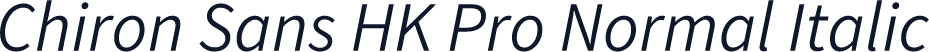 Chiron Sans HK Pro Normal Italic