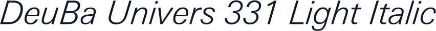 DeuBa Univers 331 Light Italic