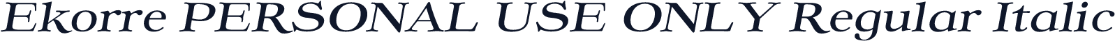 Ekorre PERSONAL USE ONLY Regular Italic