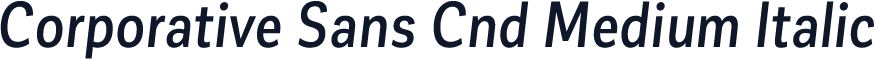 Corporative Sans Cnd Medium Italic
