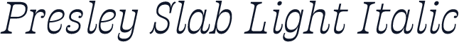 Presley Slab Light Italic