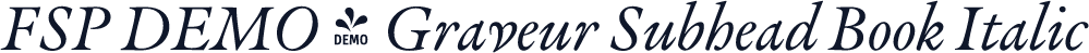 FSP DEMO - Graveur Subhead Book Italic