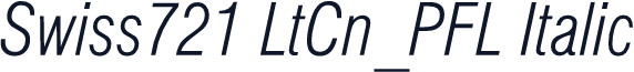 Swiss721 LtCn_PFL Italic